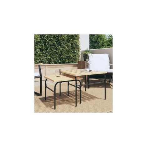 Tables basses gigognes de jardin 2 pcs marron et noir acier (1/5)