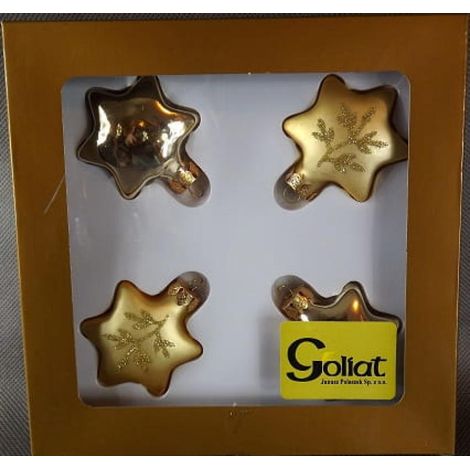 Palline decorative dorate a forma di stella - Set di 4