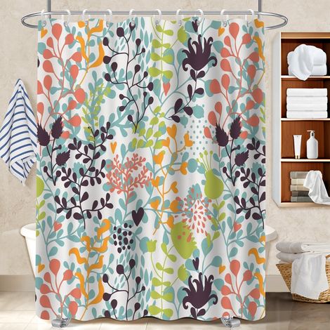 Voile de douche polyester 180x180 avec œillets rideau séchage rapide pour une colocation (1/5)
