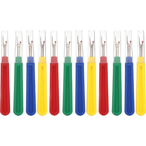 12Pcs Seam Ripper Colorful Durable Ergonomic Stainless Handy Handles Thread Remover for Sewing Embroidery Quilting (1/5)