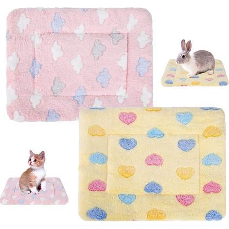 Lit chaud 30x40cm pour cochon d'Inde, lapin, chinchilla, hamster Tapis d'hiver doux en polaire pour petits animaux (1/5)