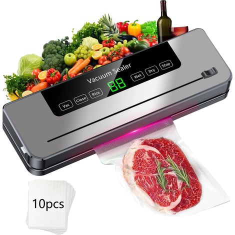 Machine à emballer sous vide, 5 modes de scellement, aspiration puissante, Gris, Prise EU (1/5)