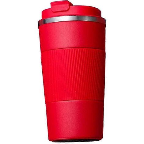 Isolierter Reisebecher mit Deckel, 510 ml/380 ml, Vakuumisolierung, Edelstahl, für Kaffee und Wasser, kompakt und leicht-510ml Red (1/5)