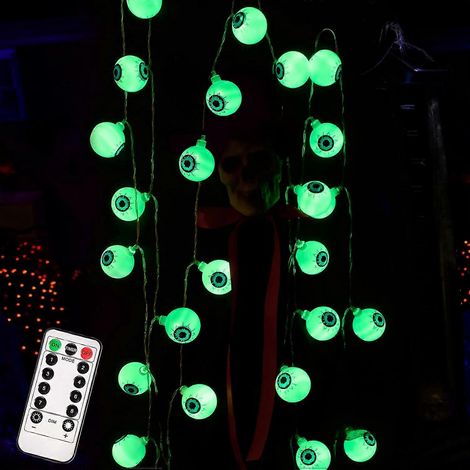 4,5 m lange Halloween-Lichterkette mit 30 augenförmigen LEDs – Batteriebetrieben – Haushaltswaren-Sonderangebot