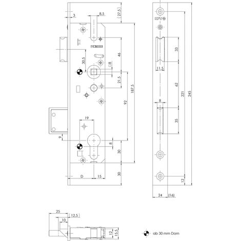 KFV Rohrrahmenschloss 59 PZW Nuss 8,5 mm DM 45 DIN 92 Flachstulp Edelstahl