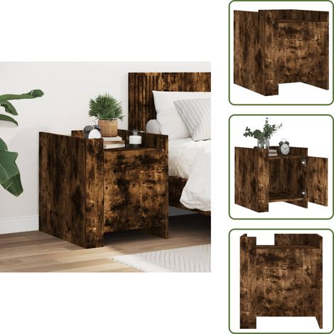 Nachttisch Räuchereiche 45x50x50 cm Holzwerkstoff - Nachttisch - Beistelltisch - Wohnzimmerschreibtisch - Holzwerkstoff - Rauchereiche (1/5)