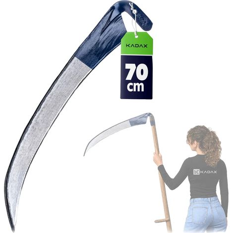 Guadaña, material metálico, 70 cm de longitud, hoja curva, mango ergonómico, ligera. (1/5)
