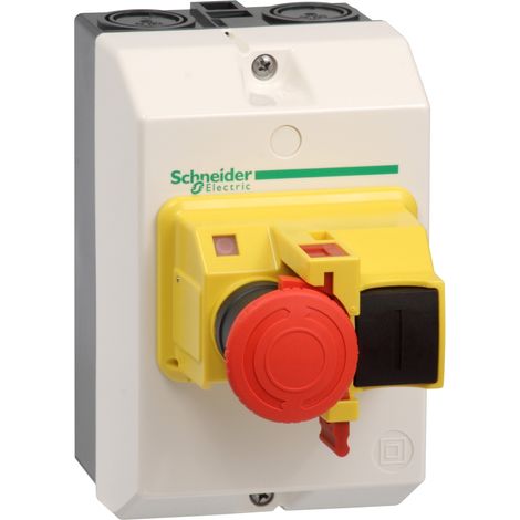 Schneider Electric – Boîtier pour disjoncteur avec arrêt d'urgence – Compatible avec disjoncteurs TeSys GV2 – Indice de protection IP55 – Cadenassable