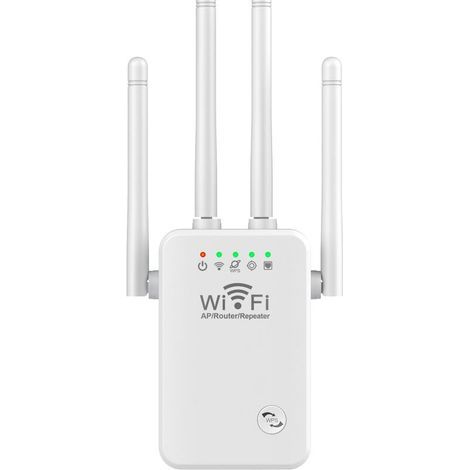 Repeteur WiFi sans fil 4 antennes 2.4G WiFi 300M Extender Amplificateur de signal longue portee Blanc (1/5)