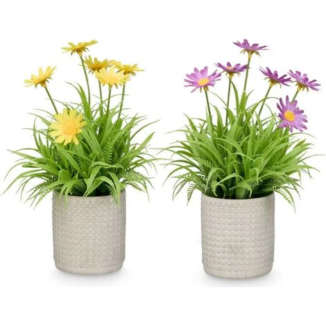 Vaso in cemento per fiori cm 16 x 16 x 22 h colori assortiti (1/4)
