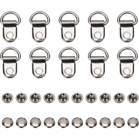100 ensembles crochet à lacet DRing oeillet boucle en laiton chaussure en cuir sac bricolage Rivet outil noir 9x14mm (1/5)