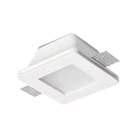 Porta Faretto In Gesso GU10 Da Incasso Quadrato + Vetro - Mondo Led