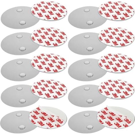 10 Pezzi upporto Magnetico per Rilevatori di Fumo, Supporto Adesivo Magnetico per Rilevatori di Fumo, Holder Autoadesivo Superficie Adesiva Diametro 70mm (1/5)