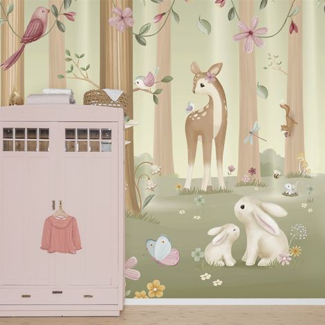 Papier peint panoramique Fairy Garden 300 x 280cm Multicolore (1/5)