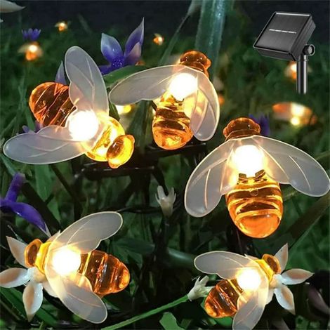 Guirlande Lumineuse Solaire - 20 Led - Pour Jardin Extérieur Décoration Noël - Blanc Chaud - 1 Pièce (1/5)