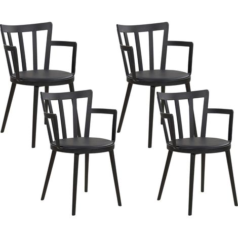 Set of 4 Dining Chairs MORILL Black