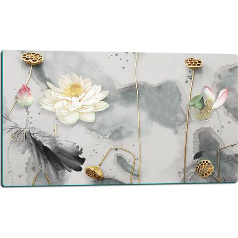 Tagliere in vetro 52x30 con decorazioni floreali (1/5)