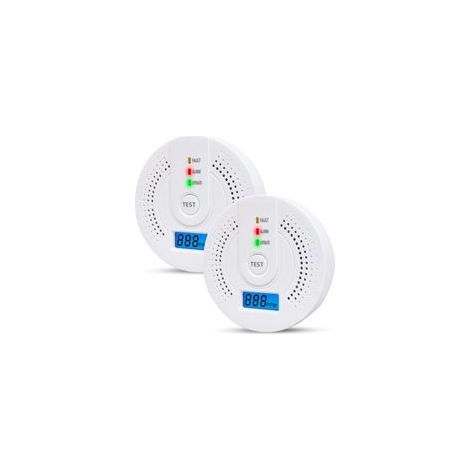 2er-Pack batteriebetriebene Kohlenmonoxidmelder – Digitalanzeige und Kontrollleuchte – Schutz vor CO-Vergiftung für Ihr Zuhause (1/5)