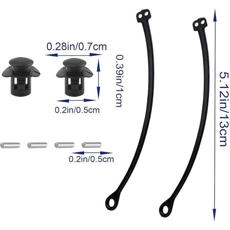 Lot de 2 sangles de maintien pour bouchon de réservoir de carburant VW et Audi, câble de remplacement avec 4 broches et 2 clips pour bouchon de réservoir. (1/4)