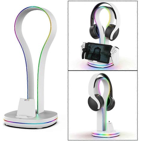 Console de station de charge avec support magnétique pour casque audio et 2 ports USB (1/4)