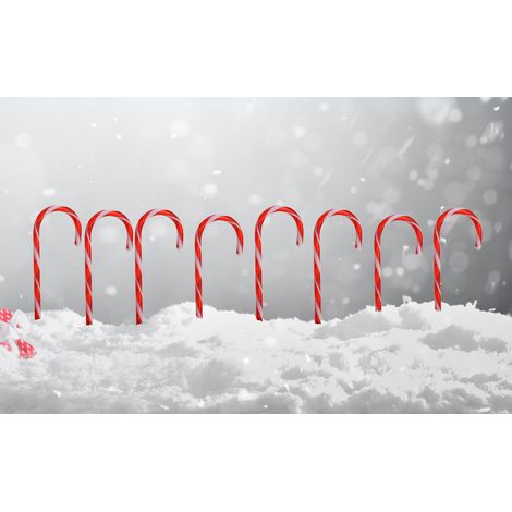 LED-Lichterkette Zuckerstangen 8er-Set Weihnachtsbeleuchtung Weihnachtsdeko Gartenbeleuchtung Gartendeko Winterdekoration Zuckerstange (1/5)