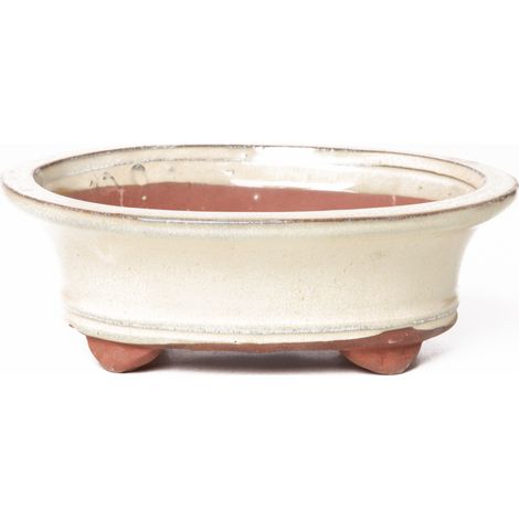 Vaso bonsai smaltato ovale cm. 20 Avorio (1/2)