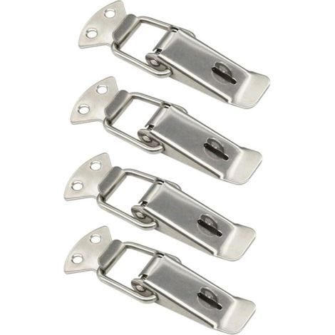 Federriegel mit silberfarbenem Lochabstand von 41 mm, 4 Federriegel aus Eisen/vernickelt (1/5)