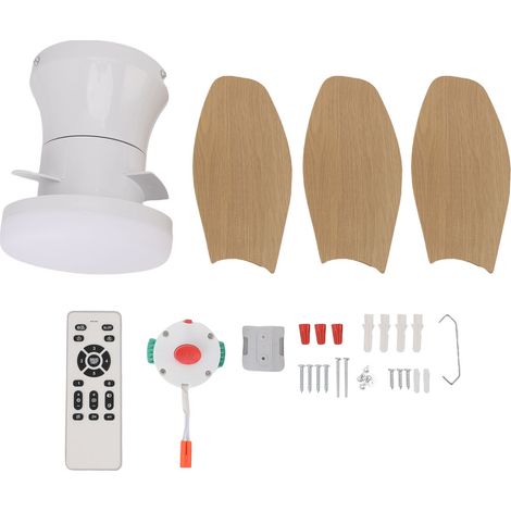 Ventilateur de plafond 63,5 cm (25 pouces) avec éclairage et télécommande, montage encastré, moteur CC silencieux, 6 vitesses, intensité variable, température de couleur 3000-6500 K, minuterie, pour c (1/5)
