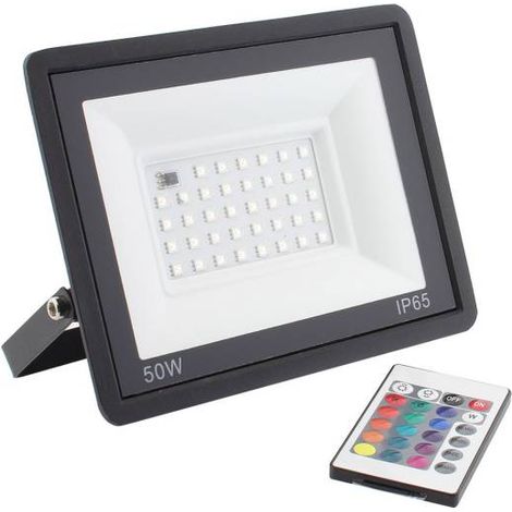 Ledbox – Projecteur LED RVB 50W – Télécommande IR 30m – Résistance IP65 pour extérieur – Puissance 220V – Couleurs personnalisables (1/5)