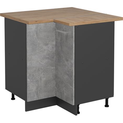 Armario de esquina R-Line, Hormigón, 75.6 cm , ET Roble, Vicco