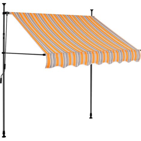 Maison Exclusive - Tenda da Sole Retrattile Manuale con LED 150 cm Gialla e Blu