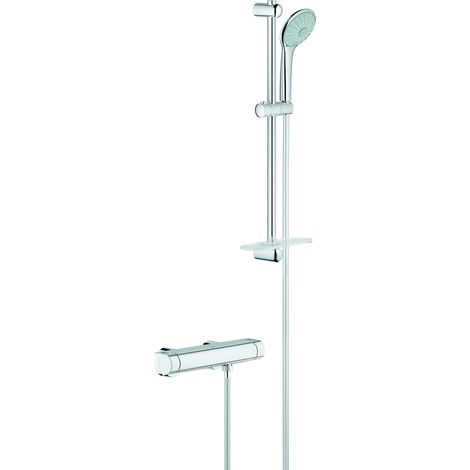 Grohe – Mitigeur thermostatique de douche 34195001 – Grohtherm 2000 – Ensemble de douche Euphoria 110 – Chrome – 1/2'' (1/5)