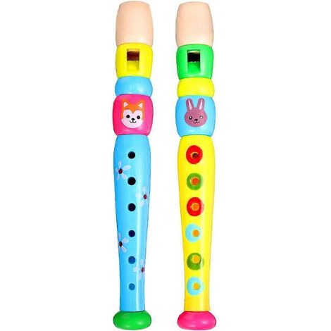 Lot de 2 flûtes à bec pour enfants (6 trous), instrument à vent pour enfants-20.5x2cm-Random Color (1/3)