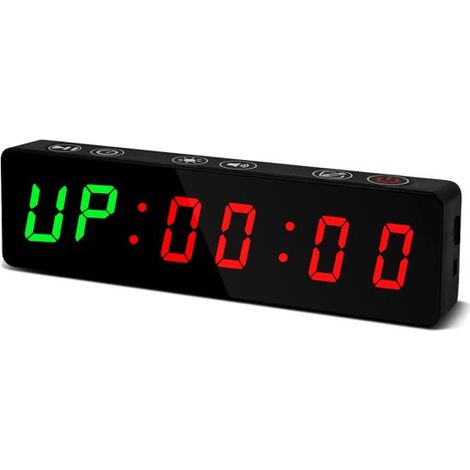 Minuteur de gym portable, horloge d'entraînement avec batterie rechargeable et aimant intégré, compte à rebours/compte à rebours pour salle de sport à domicile, garage, fitness (1/5)