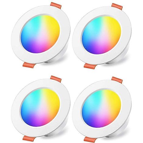 Tuya Smart Bluetooth LED-Einbaustrahler, 70-W-Äquivalent, Farbwechsel, warmweiß 2700K, Fernbedienung (4er-Set) (1/5)