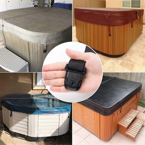 Kit de remplacement de 4 clips pour couverture de spa/jacuzzi avec clés (1/5)