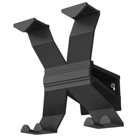 Porte-manteau mural aluminium 4 patères Longueur 170mm noir profond