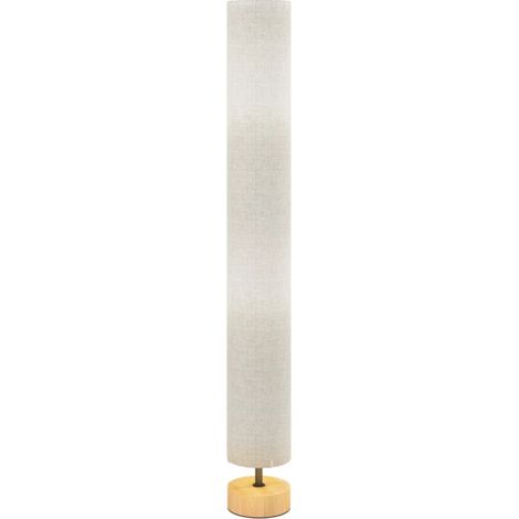 Lampada da terra grigia con paralume in lino, 2 attacchi E27, interruttore a pedale, 120 cm HOMVRA (1/5)