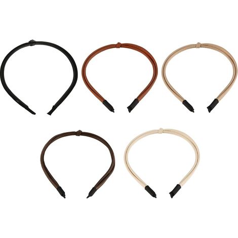 Set mit 5 dünnen Lederstirnbändern für Damen, geeignet für alle Altersgruppen und alle Haartypen (1/5)