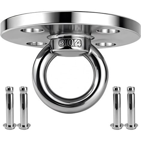 Heavy-duty ceiling hook, stainless steel, 800 kg capacity, ceiling suspension for punching bags, hammocks, yoga equipment, ceiling suspension with screws (1/5)