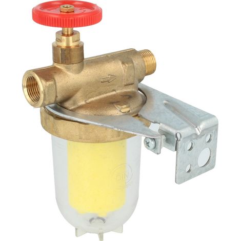 Oventrop Heizölfilter, Einstrang Oilpur Siku 3/8 Zoll IG x 3/8 Zoll AG, mit Absperrventil (1/4)
