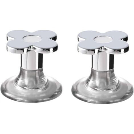 FENOPLASTICALot de 2 boutons de réservoir de toilettes en forme de fleur, poignée de tiroir en plastique, outil de presse pour réservoir de toilettes (1/4)
