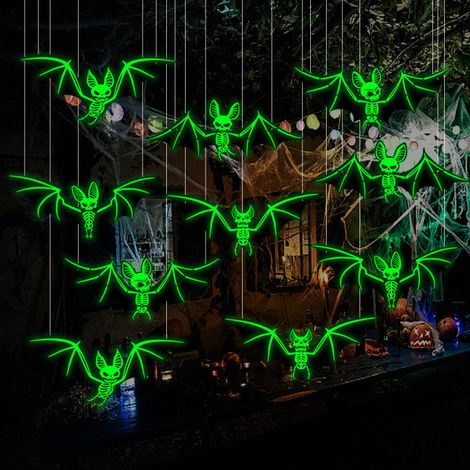 Irovami Sticker chauve-souris 3D – phosphorescent, Halloween, mur (1/4)