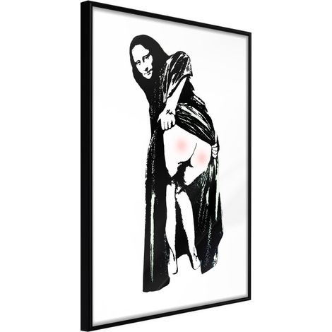 Affiche Murale Encadrée "Moona Lisa" 40 x 60 cm Noir