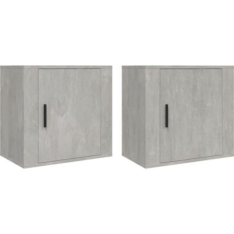 Maison Exclusive - Wand-Nachttische 2 Stk. Betongrau 50x30x47 cm