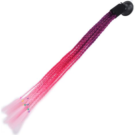Casque Moto Tresse Ponytail Perruque Dreadlocks Élégante avec Ventouse Violet Rouge Rose (1/5)