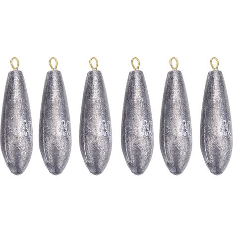 Plomb De Pêche Forme Goutte D Eau - 6 Pièces - 10g À 60g - Pour Lancer Et Pêche En Eau Douce Ou Salée (1/2)