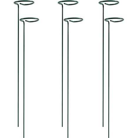 Soportes para plantas de orquídeas - Juego de 6 soportes metálicos para plantas de tallo único, ideales para orquídeas, tomates, peonías y más. (1/5)