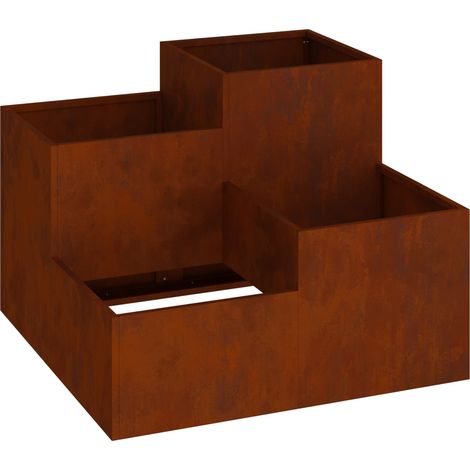 Maison Exclusive - Gartenblumentopf Rostig 80 x 80 x 60 cm Wetter