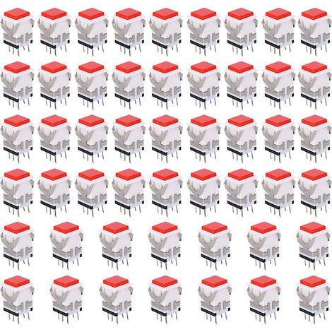50 boutons-poussoirs de réinitialisation à 6 broches, précision et stabilité garanties, rouge 5 V (1/5)